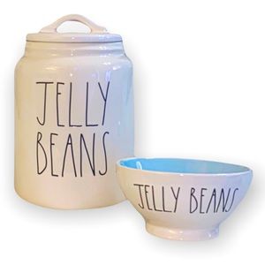 JELLY BEANS Set Large Canister and Bowl